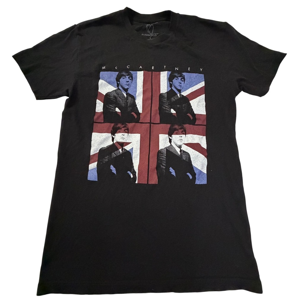 Paul McCartney Tour 2013 T-Shirt Mens Small Black Union Jack Graphic Rock Tee
